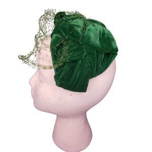 Vintage velvet headband w/blusher